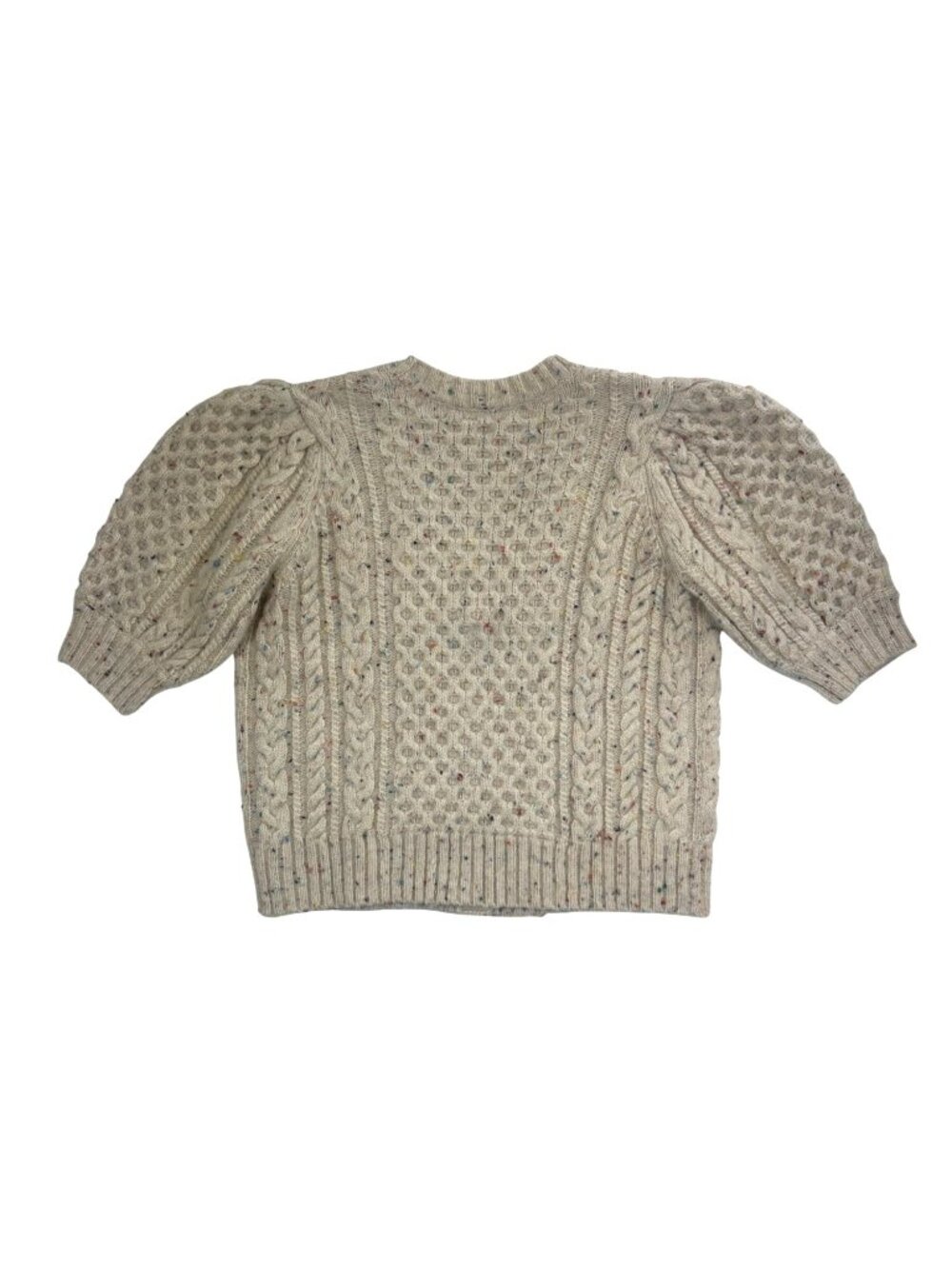 Rails Isla Cardigan Women's XS Cream Confetti Wool Blend Puff Sleeve Cropped - Picture 10 of 13
